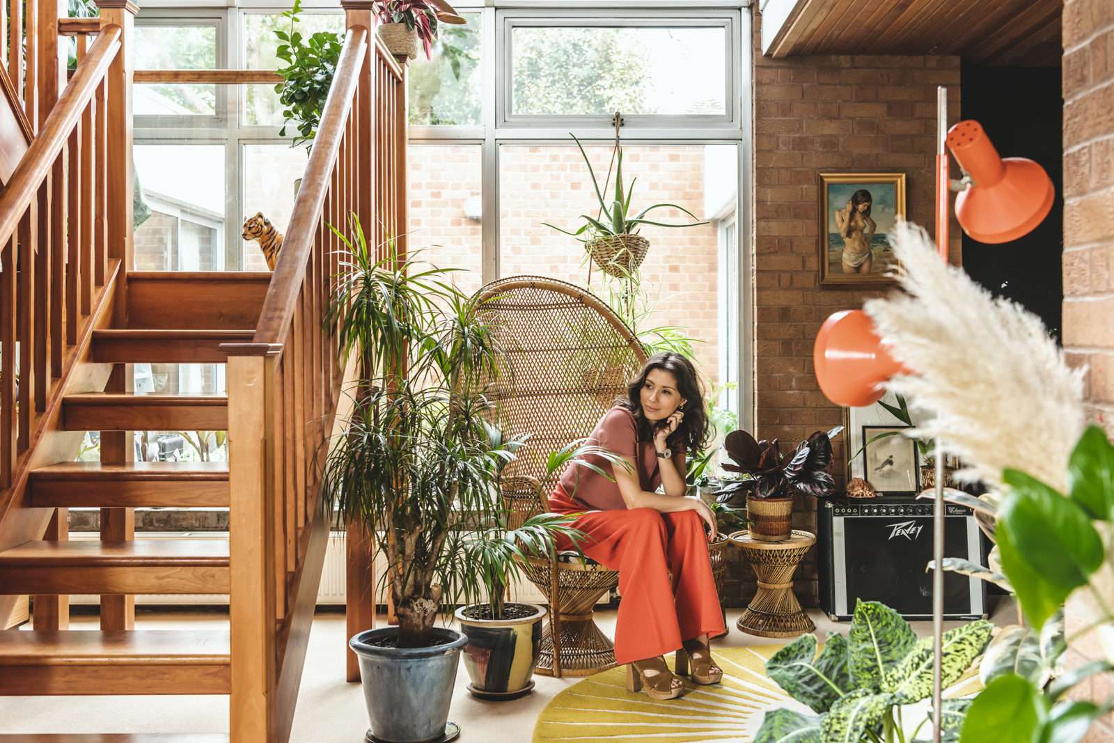 Jasmine Hemsley and Nick Hopper’s 1970s house in Bromley is a suburban oasis filled with thrift store finds