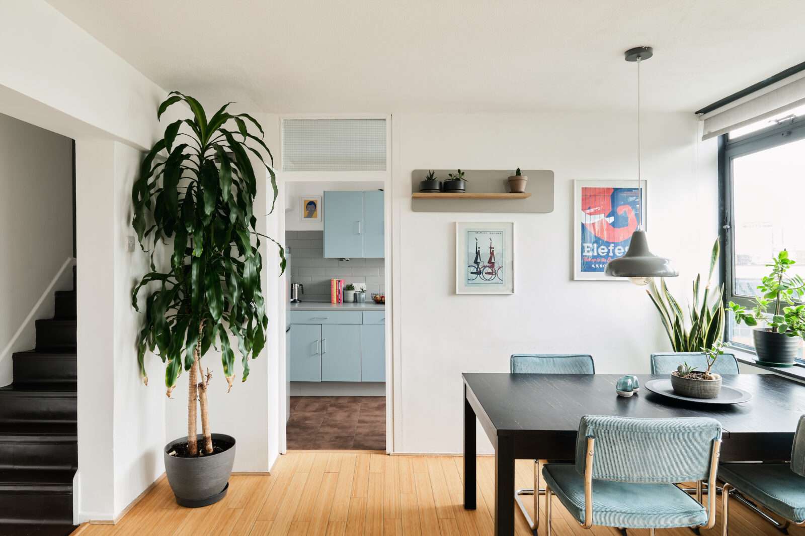 An upside-down apartment within Sir Roger Walters’ 1960s modernist building, Perronet House, in Elephant and Castle, south London