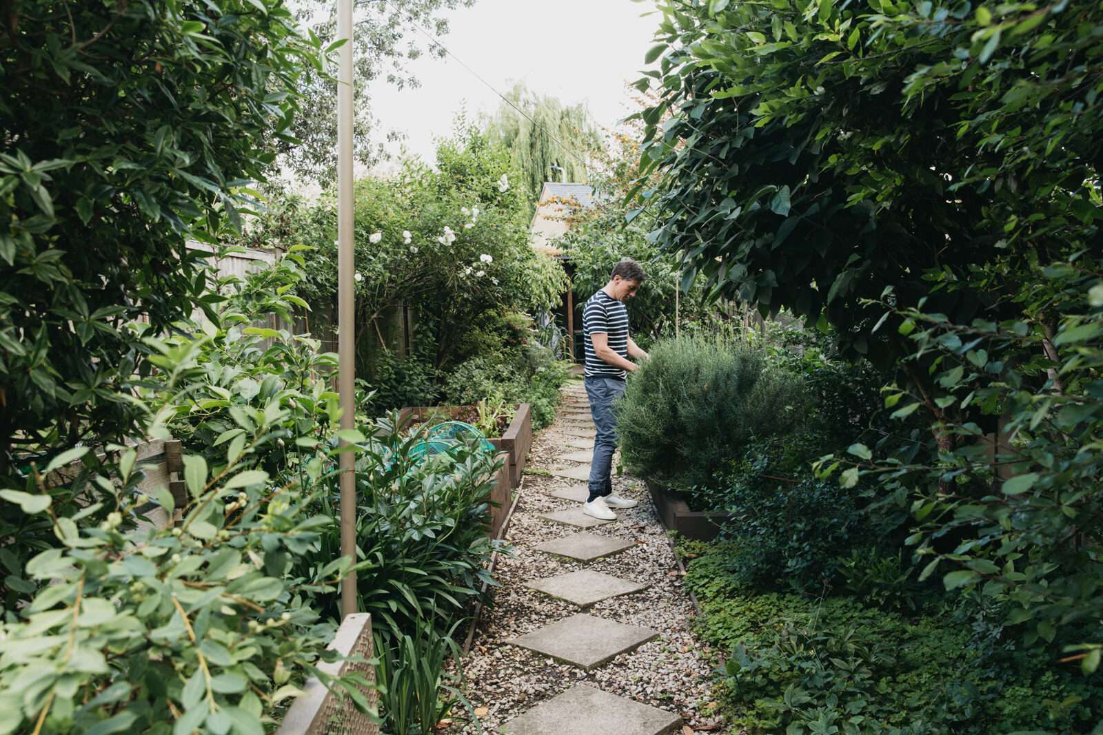 Chef Ben Tish on indulgent weekend cooking and the fresh produce he grows in the garden of his home in Limehouse, east London, plus a recipe for a twist on bruschetta