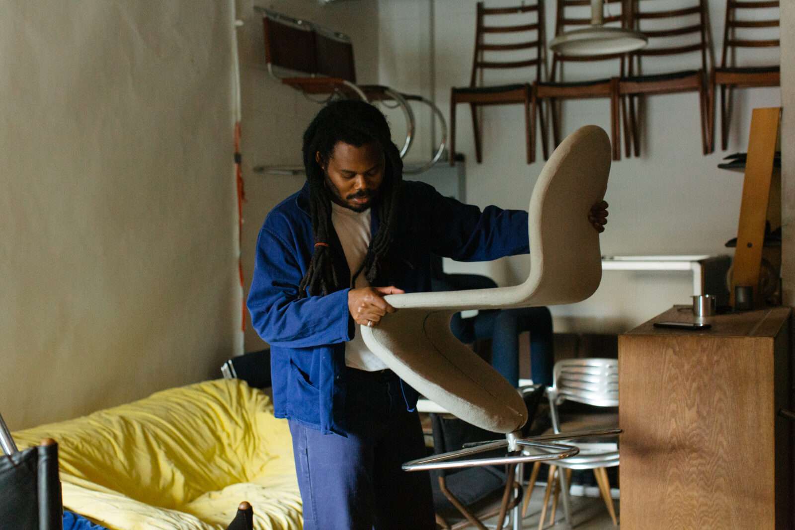 Tola Adefioye of Old Old Woods on the therapeutic beauty of restoring mid-century furniture at his workshop in New Cross, south-east London