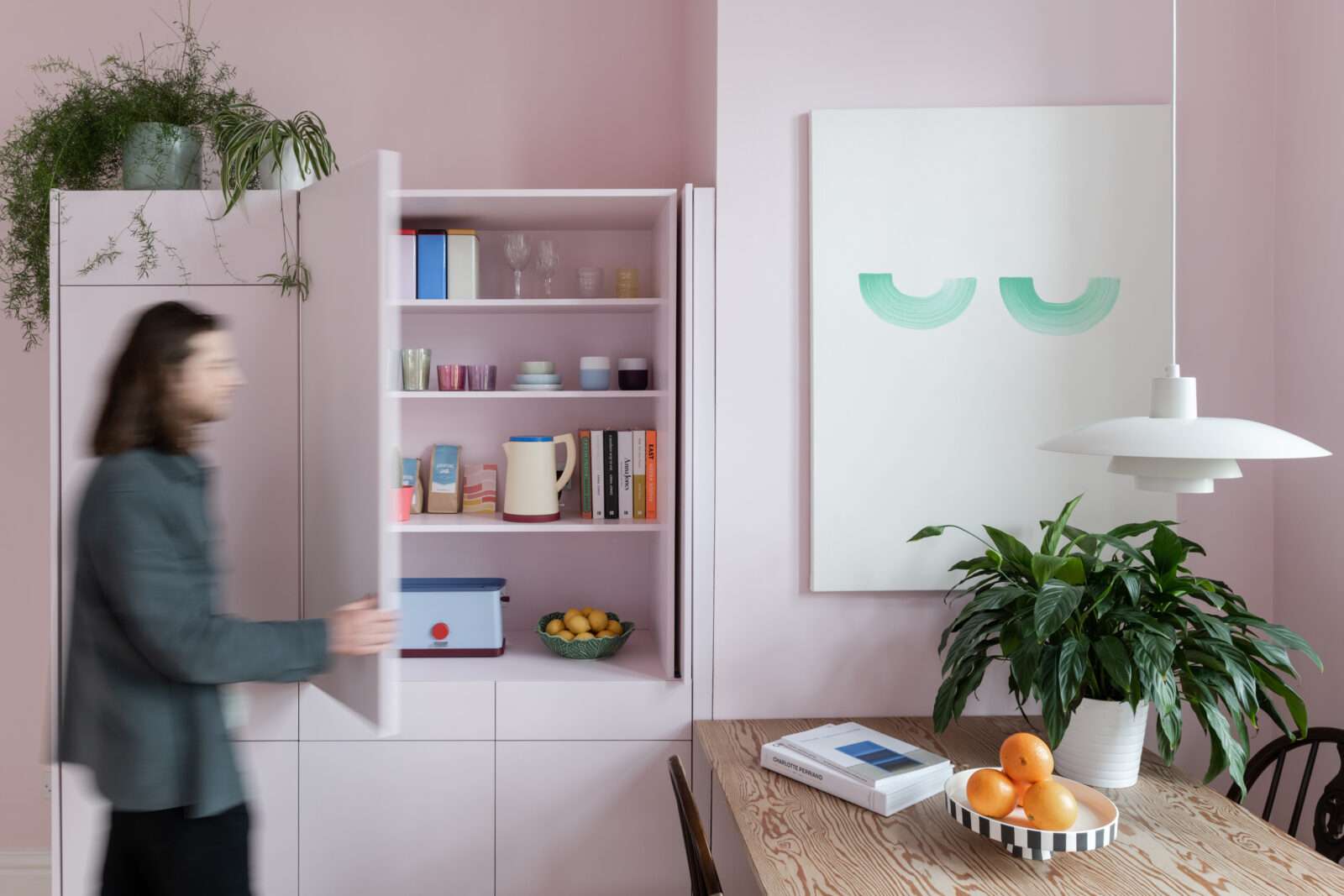 Jessica Wilson and Reuben Ewan on the palette of pink paint and pine that defines their first renovation in Shawlands, Glasgow